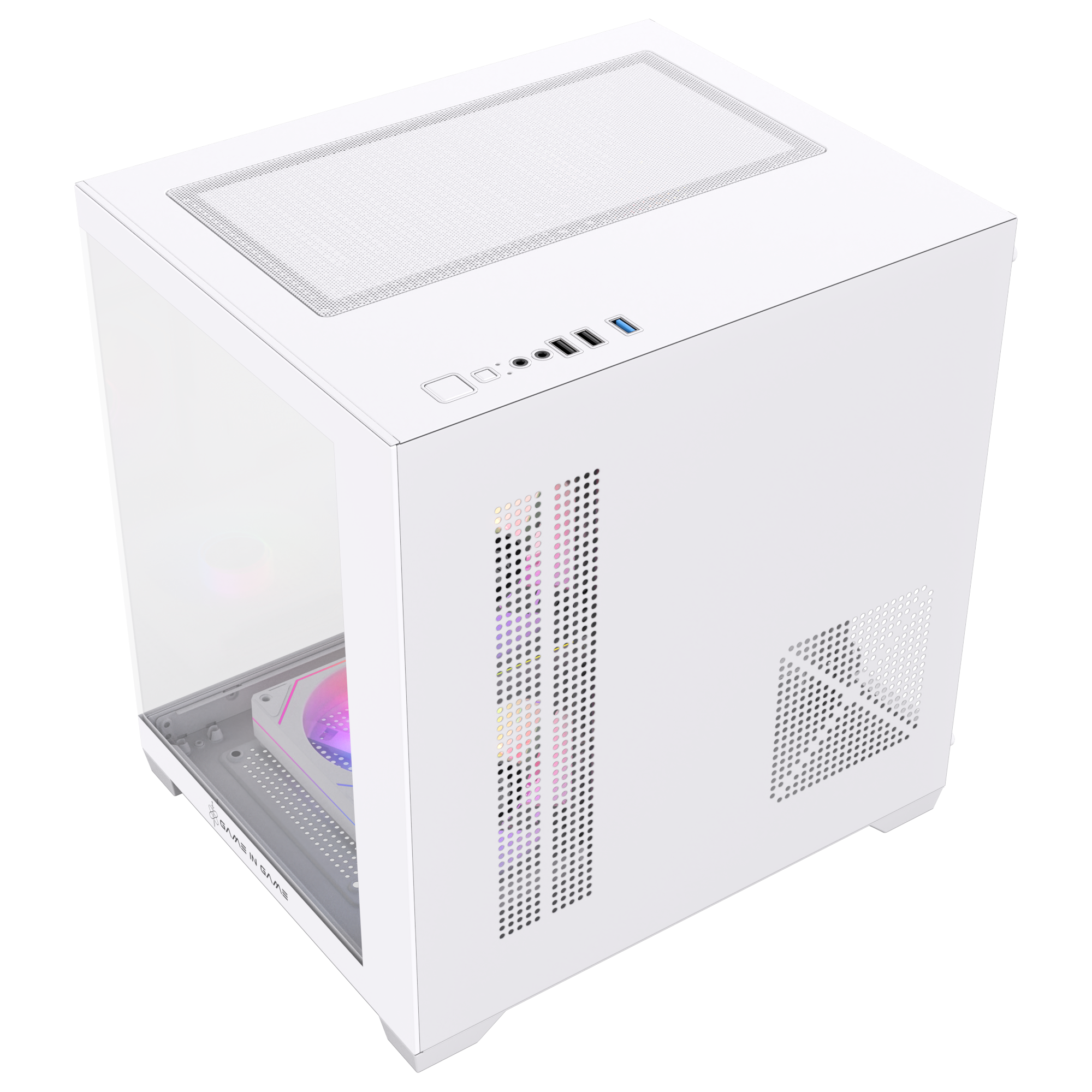 Game İn Game Cool Beyaz 5x12cm Argb Fanlı M.atx Akvaryum Kasa