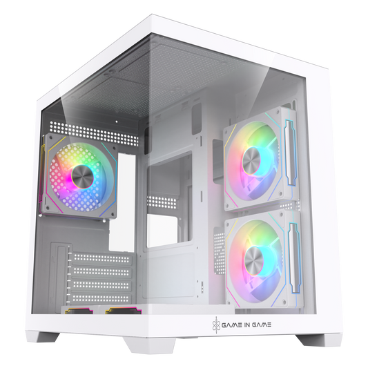 Game İn Game Cool Beyaz 5x12cm Argb Fanlı M.atx Akvaryum Kasa