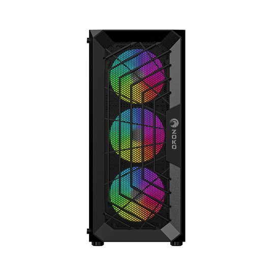 Zoko Chiko 4x12 CM ARGB Fan Mesh Panel Temper Camlı Gaming Kasa