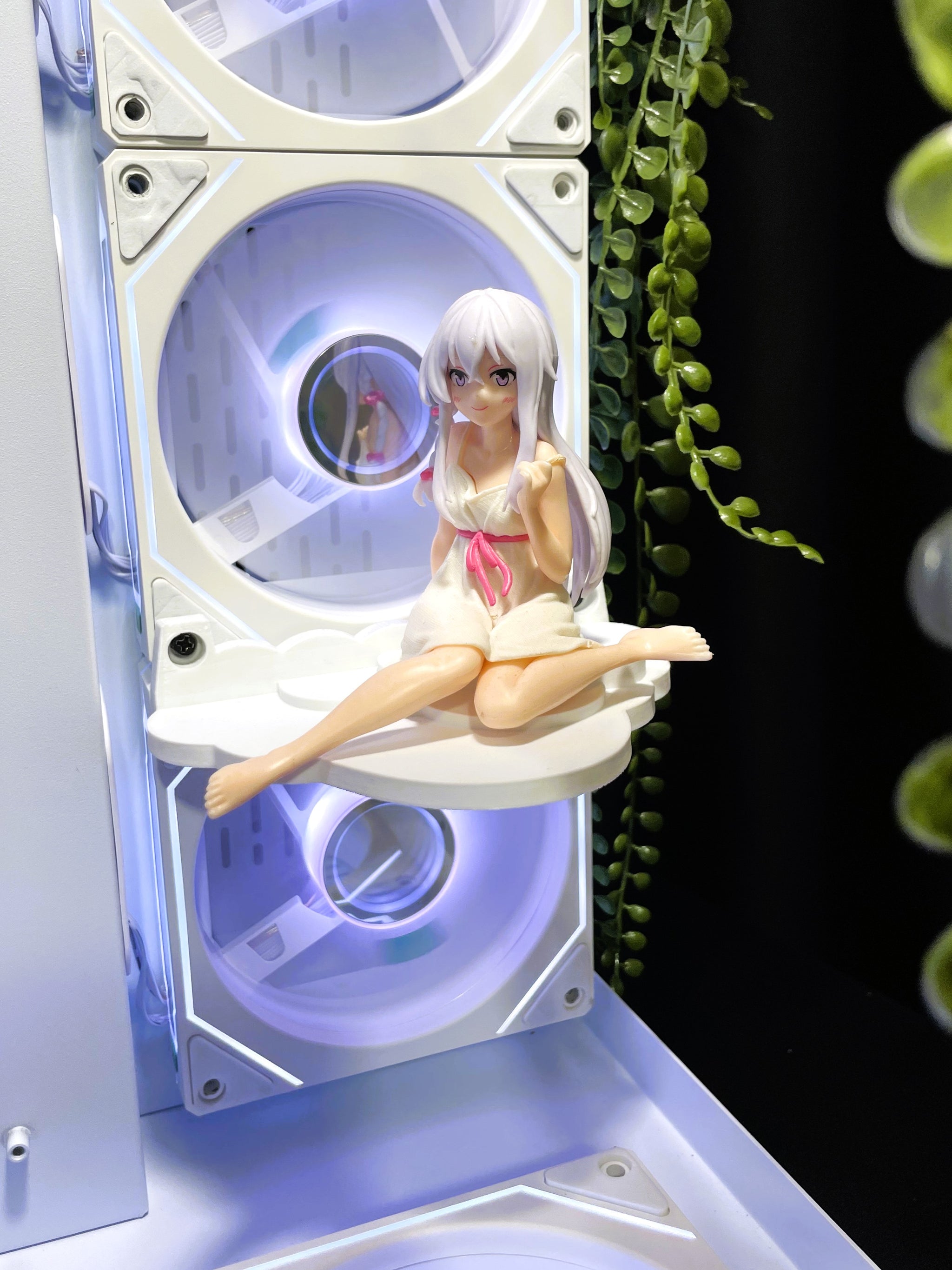 Cloud Case Figure Stand 120x90 mm – Gaming PC Accessory | Gaming Computer Case Stand | Desktop PC Figure Display Shelf
