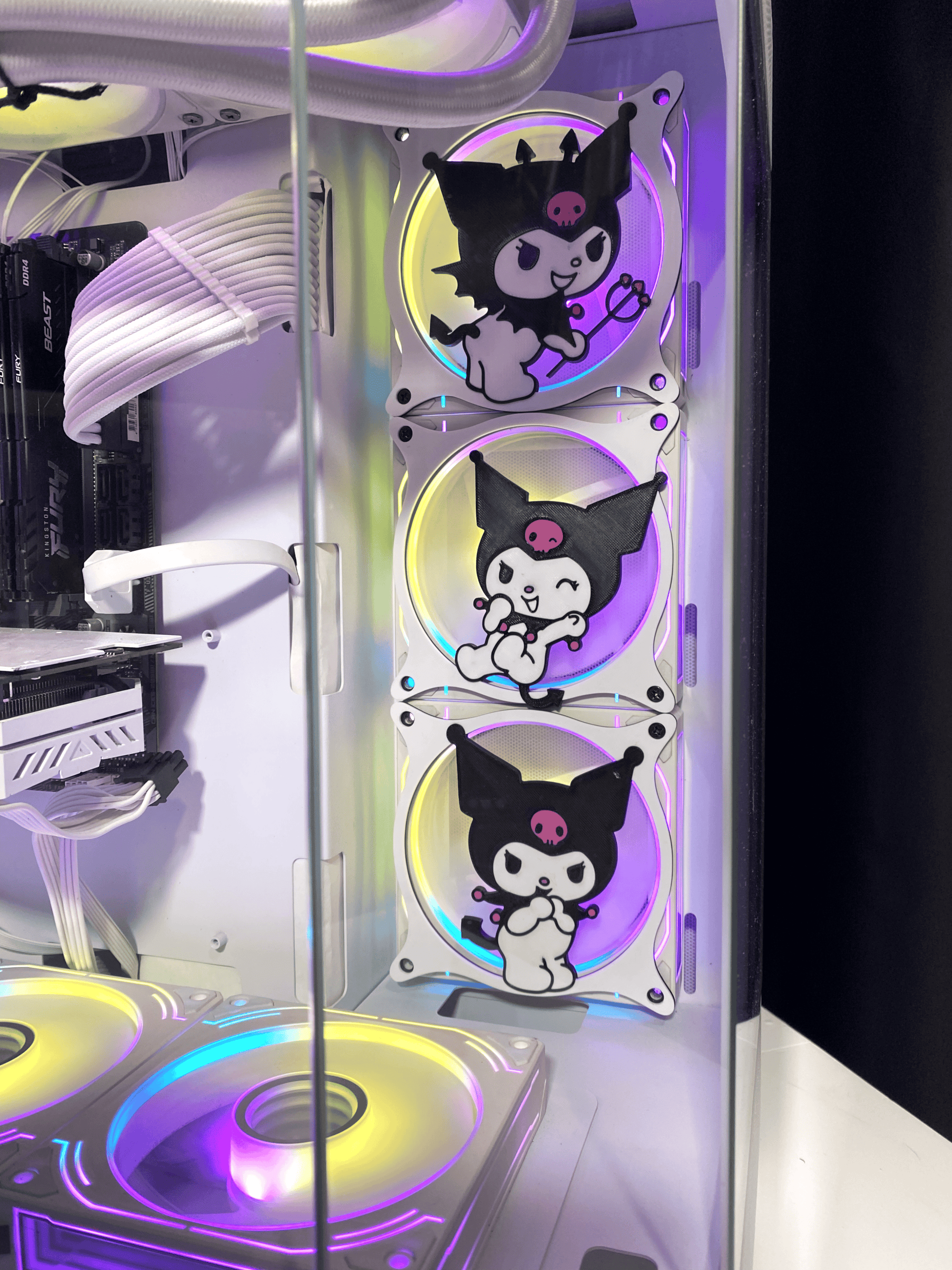 Kuromi Fan Kapağı 120 mm – Oyuncu Pc Masaüstü Bilgisayar Kasa Aksesuarı - Gaming Pc
