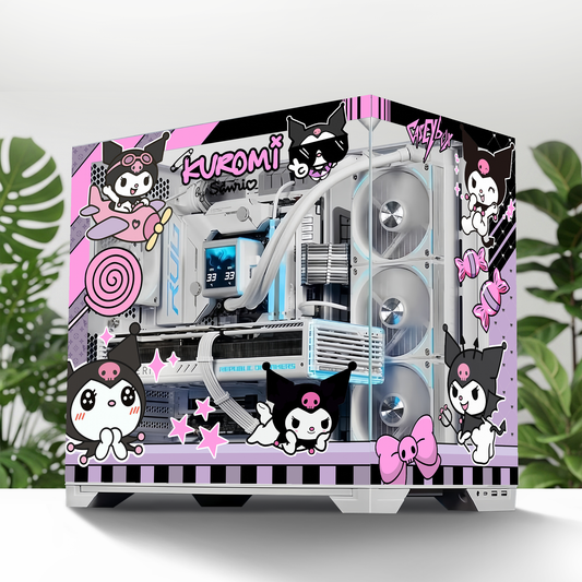 Kuromi Tema PC Kasa Sticker | Gaming PC İçin Özel Kasa Kaplaması | Bilgisayar Kasası İçin