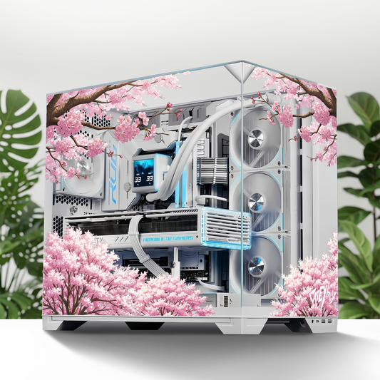 Sakura Tema PC Kasa Sticker | Gaming PC İçin Özel Kasa Kaplaması | Bilgisayar Kasası İçin