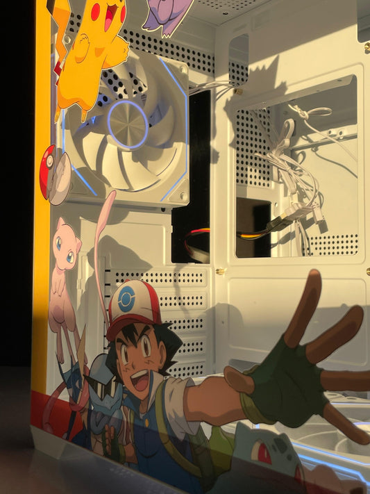 Caseybox Pokemon Temalı Beyaz 5x12cm Argb Fanlı M.atx Akvaryum Kasa