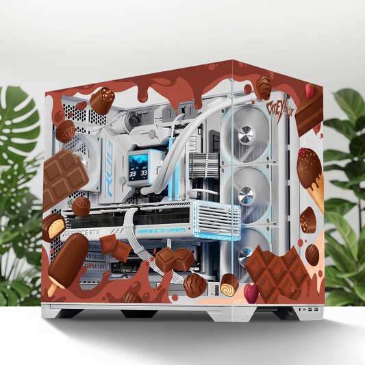 Çikolata Tema PC Kasa Sticker | Gaming PC İçin Özel Kasa Kaplaması | Bilgisayar Kasası İçin