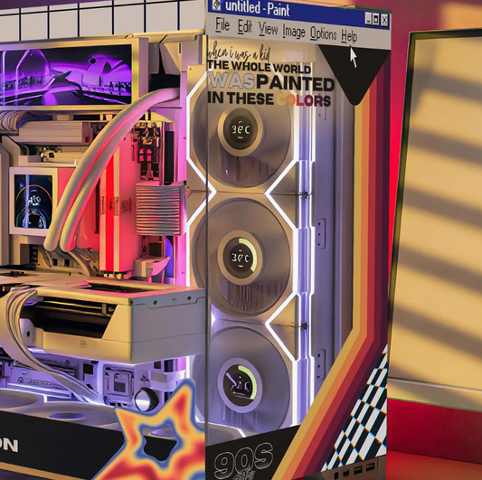 Retro Tema PC Kasa Sticker | Gaming PC İçin Özel Kasa Kaplaması | Bilgisayar Kasası İçin