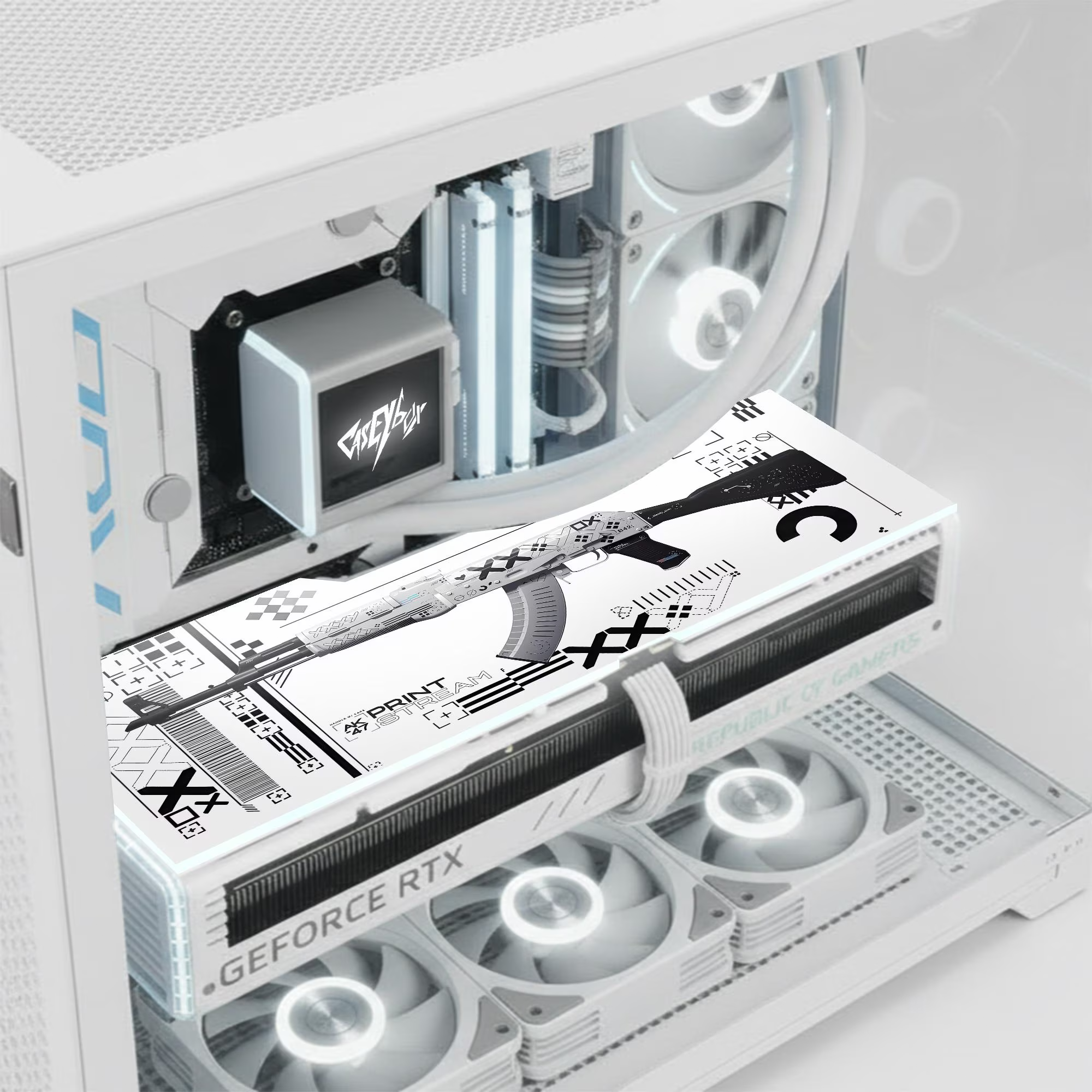 CS2 Printsream AK -47 Temalı ARGB Aydınlatmalı Tüm Ekran Kartları ile Uyumlu GPU Backplate (Ekran Kartı Kapağı)