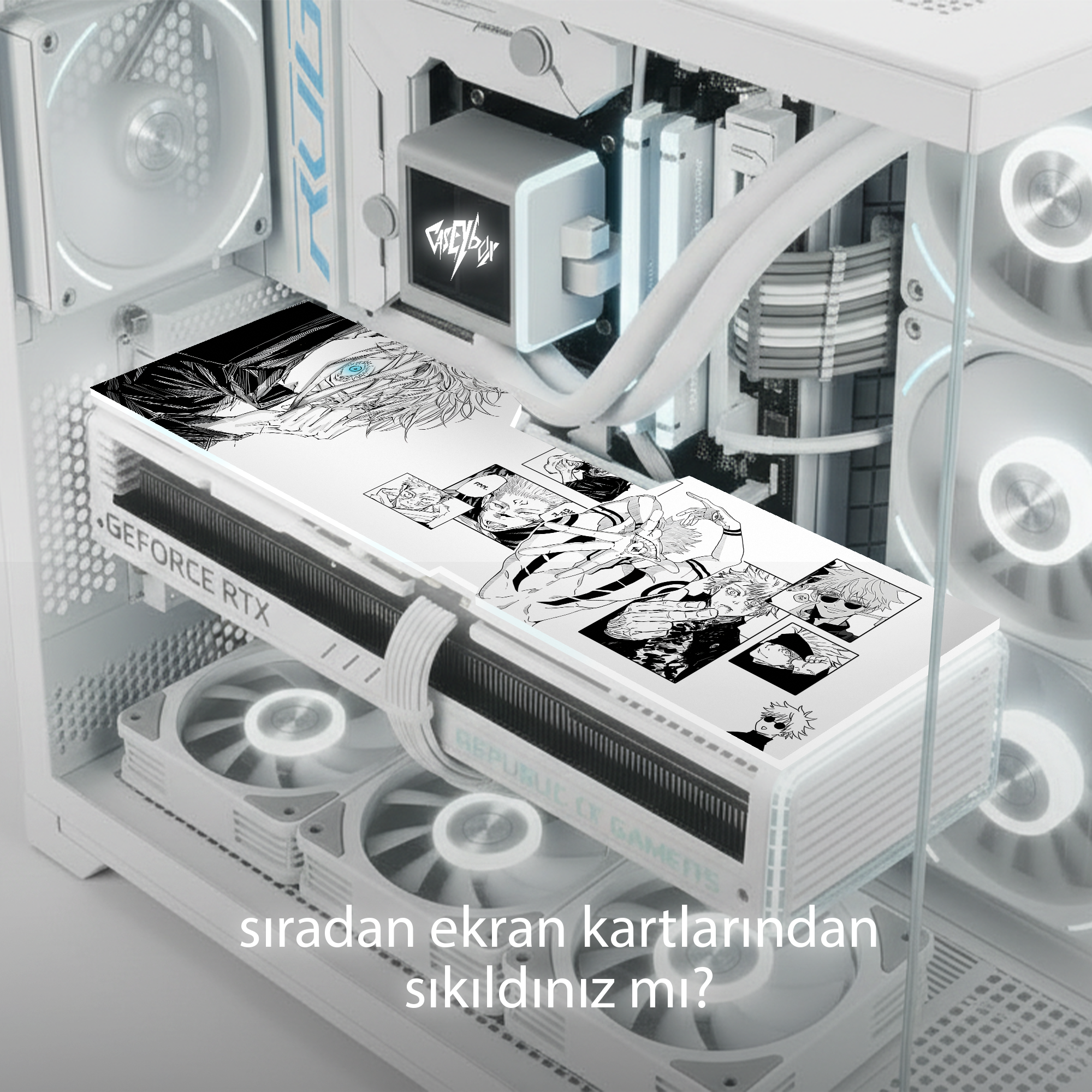 Gojo Satoru Temalı ARGB Aydınlatmalı Tüm Ekran Kartları ile Uyumlu GPU Backplate (Ekran Kartı Kapağı)