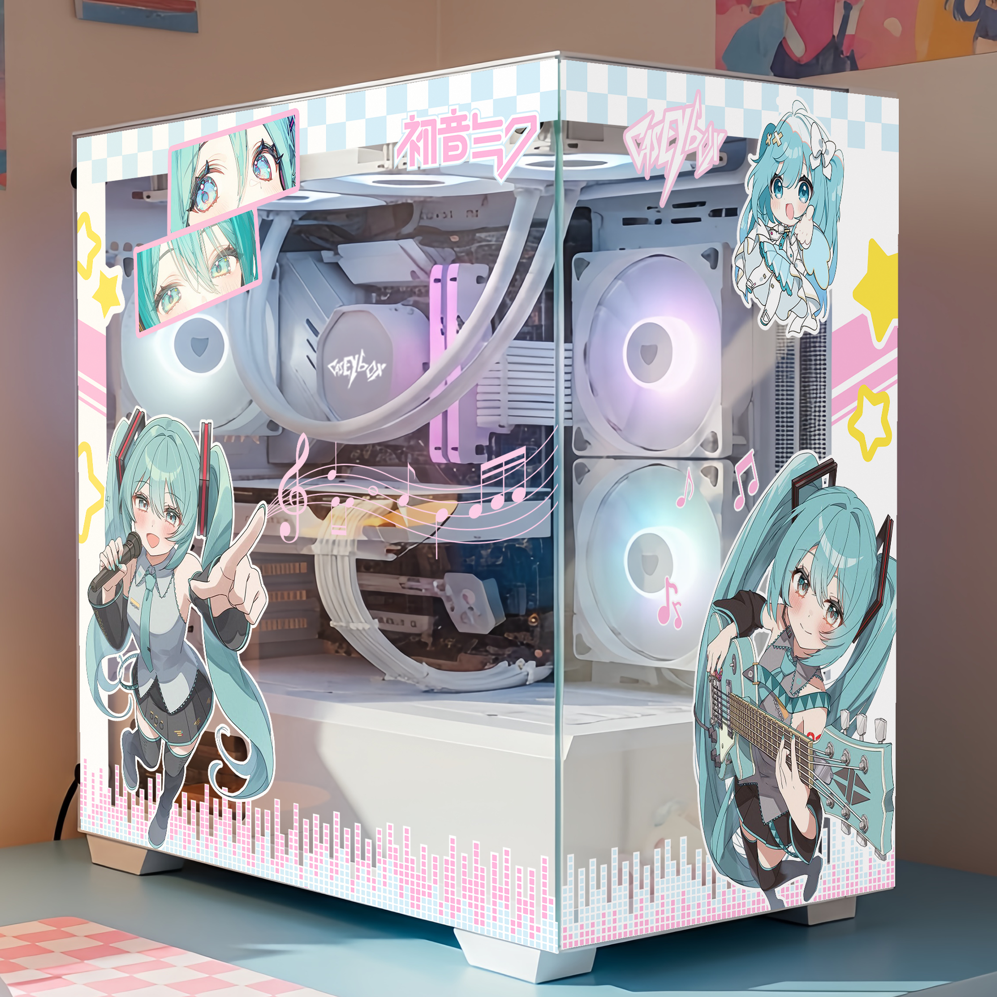 Hatsune Miku PC Kasa Sticker | Gaming PC İçin Özel Kasa Kaplaması | Bilgisayar Kasası İçin