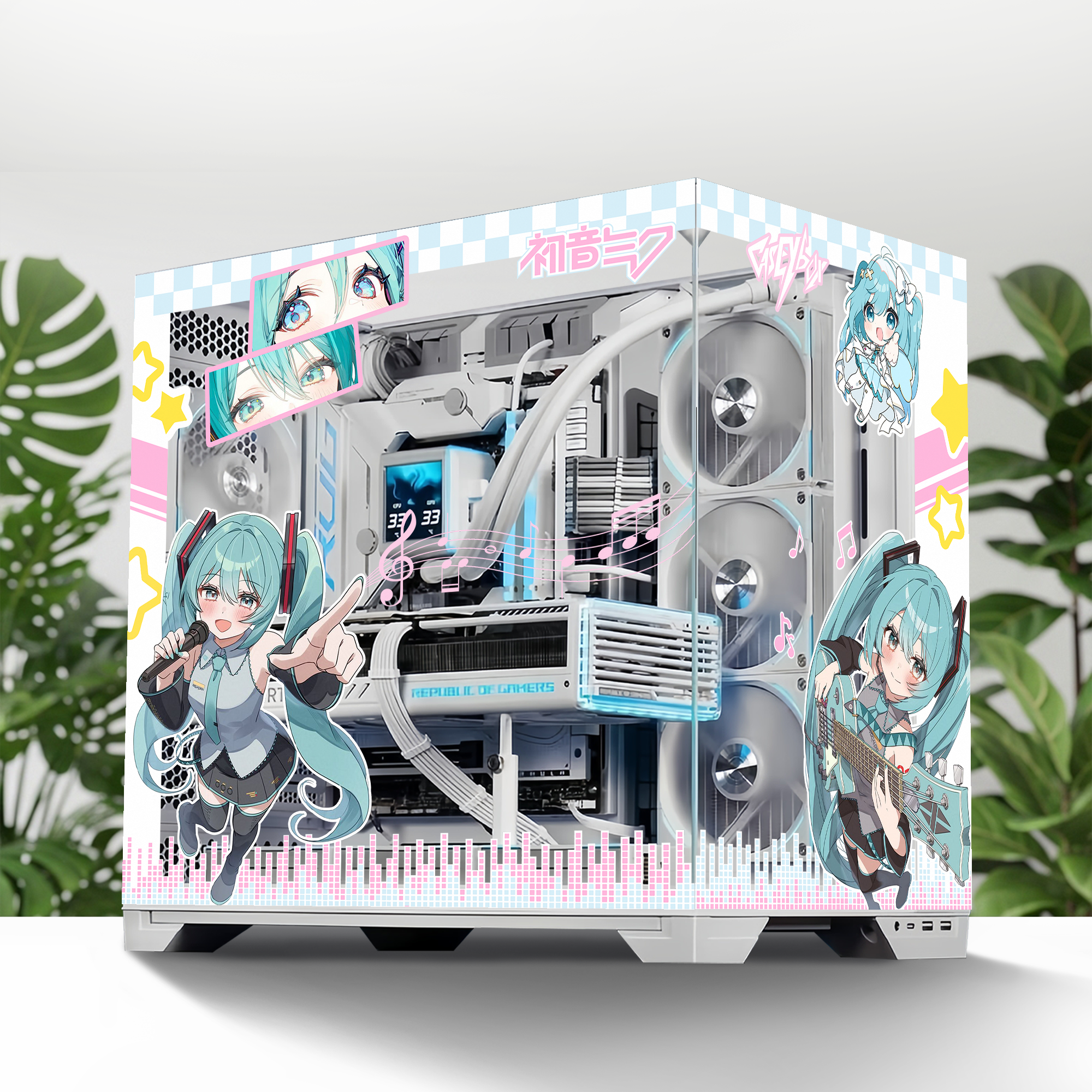 Hatsune Miku PC Kasa Sticker | Gaming PC İçin Özel Kasa Kaplaması | Bilgisayar Kasası İçin