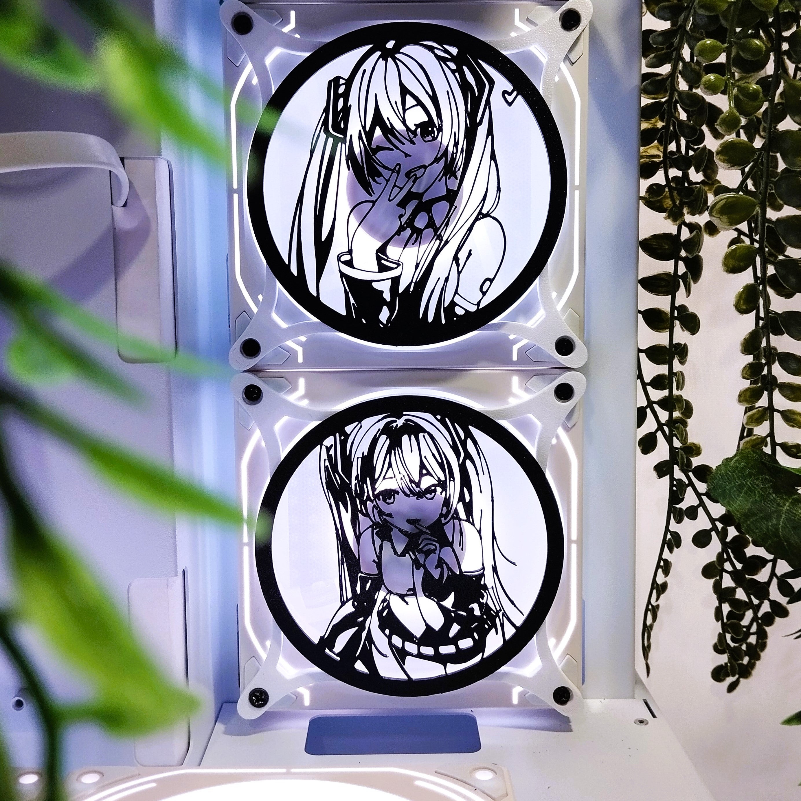 Hatsune Miku 240, 120 mm – Gaming PC Desktop Computer Case Accessory - Gaming PC