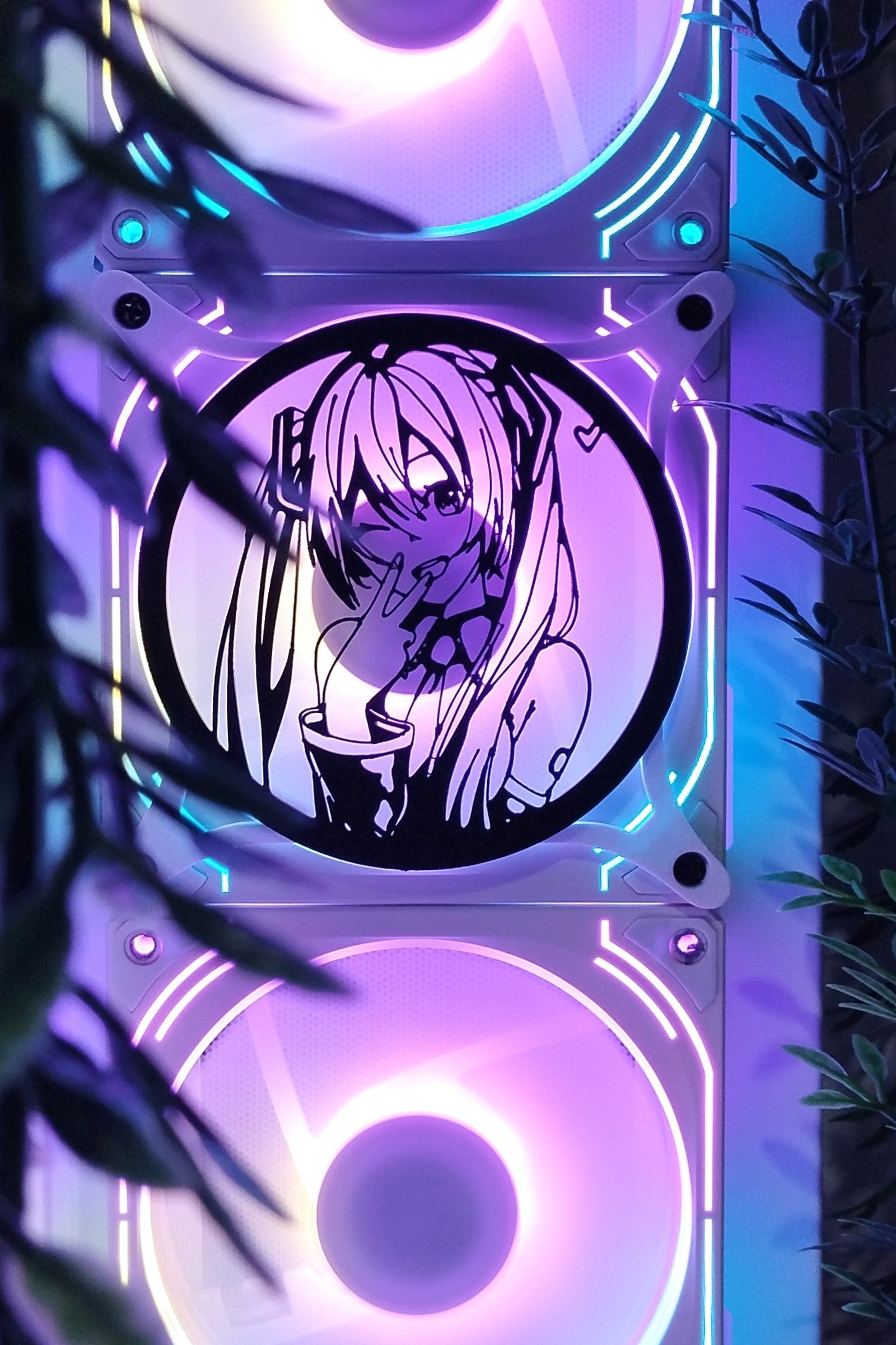 Hatsune Miku 240, 120 mm – Oyuncu Pc Masaüstü Bilgisayar Kasa Aksesuarı - Gaming Pc