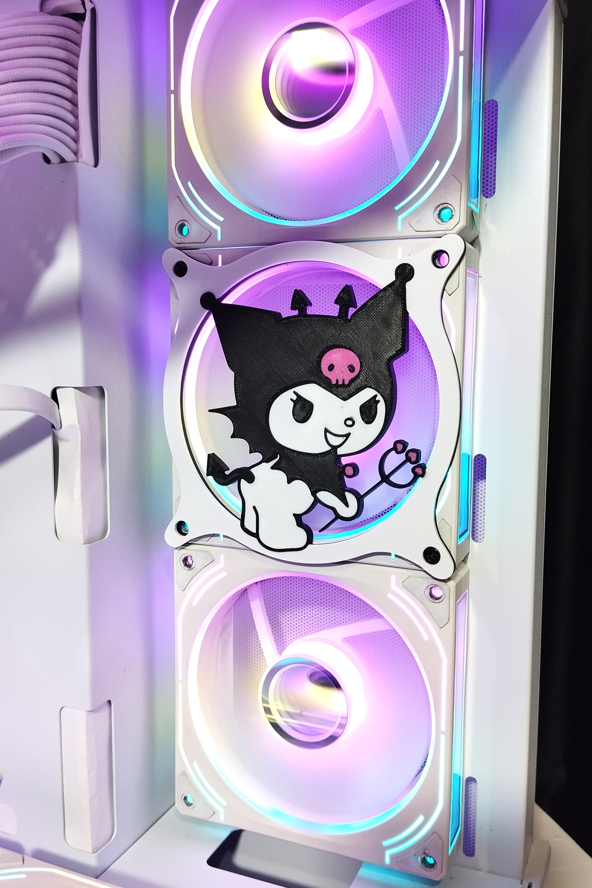 Kuromi Fan Kapağı 120 mm – Oyuncu Pc Masaüstü Bilgisayar Kasa Aksesuarı - Gaming Pc