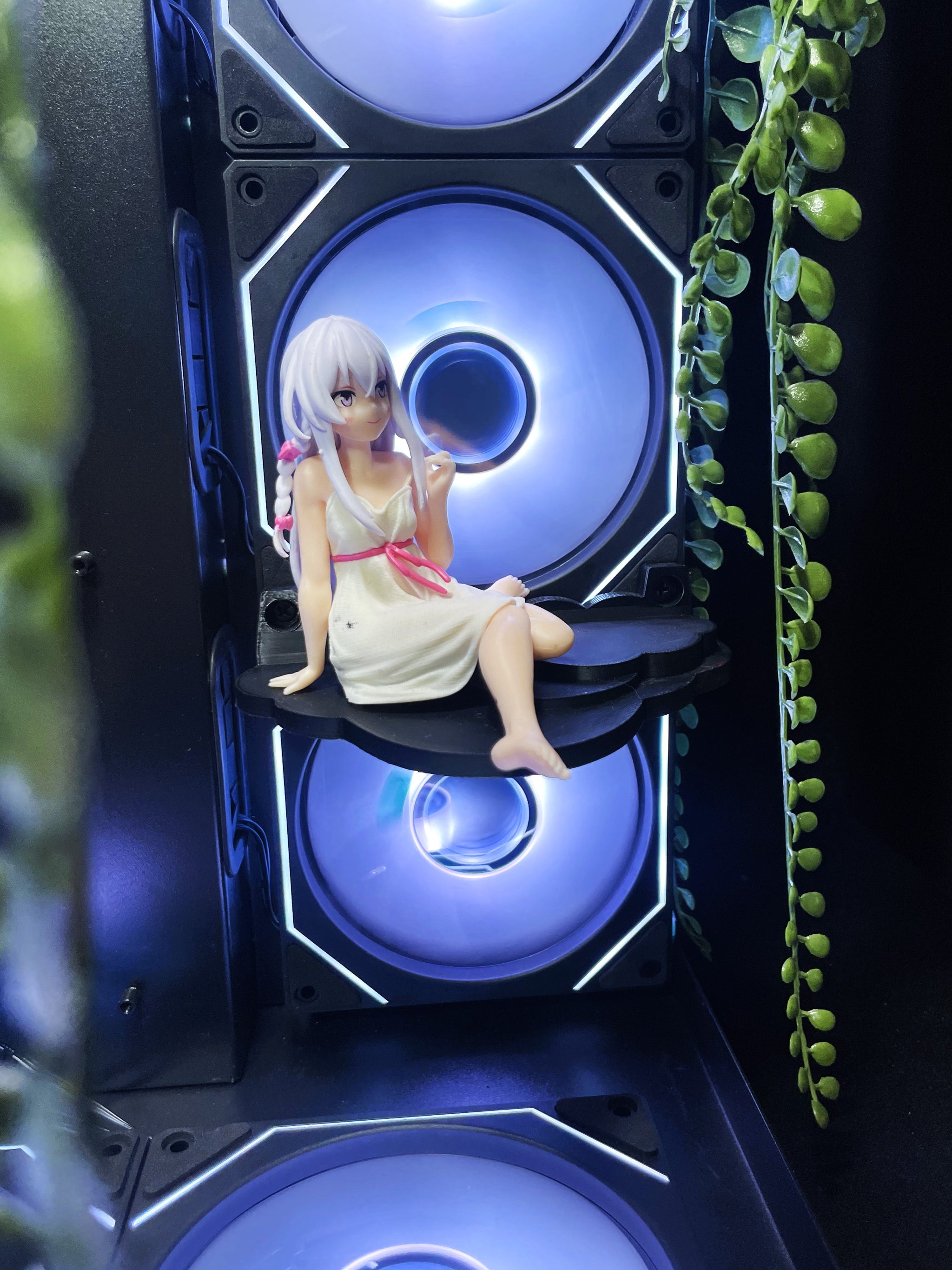 Cloud Case Figure Stand 120x90 mm – Gaming PC Accessory | Gaming Computer Case Stand | Desktop PC Figure Display Shelf