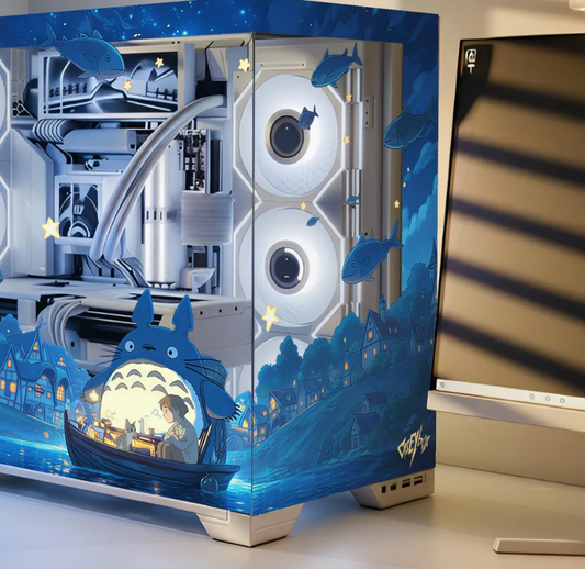Totoro Tema PC Kasa Sticker | Gaming PC İçin Özel Kasa Kaplaması | Bilgisayar Kasası İçin