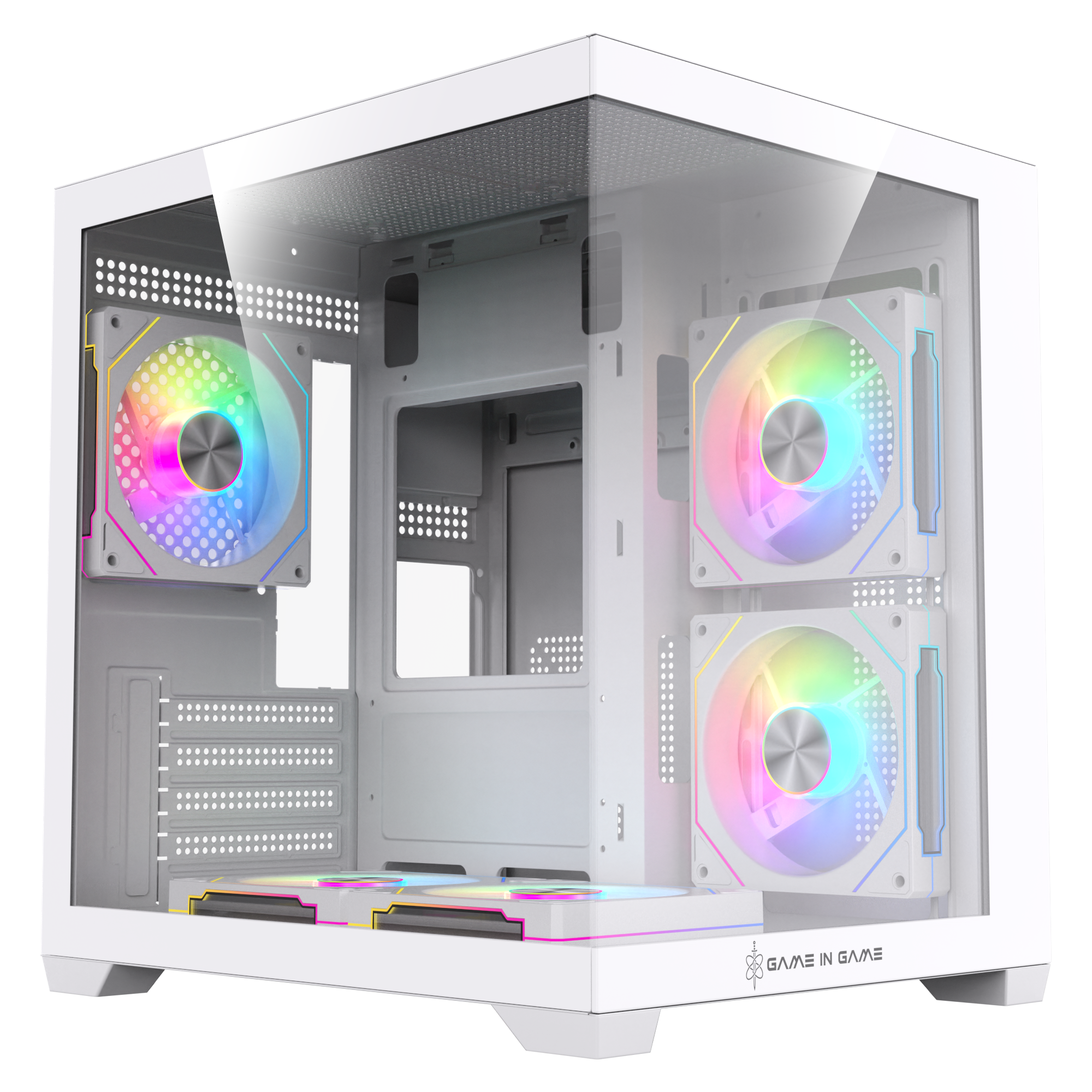 Game İn Game Cool Beyaz 5x12cm Argb Fanlı M.atx Akvaryum Kasa