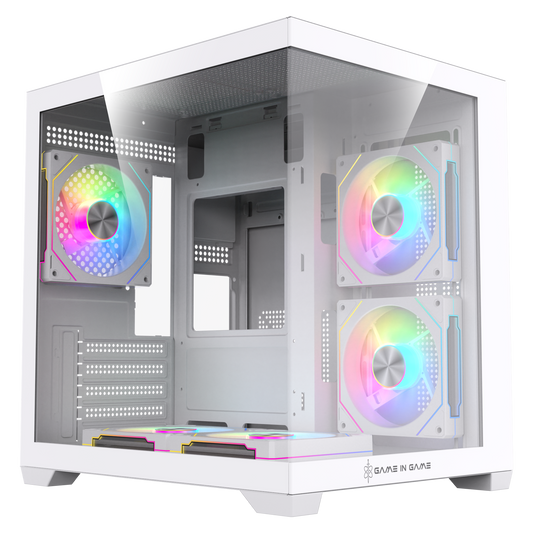Game İn Game Cool Beyaz 5x12cm Argb Fanlı M.atx Akvaryum Kasa