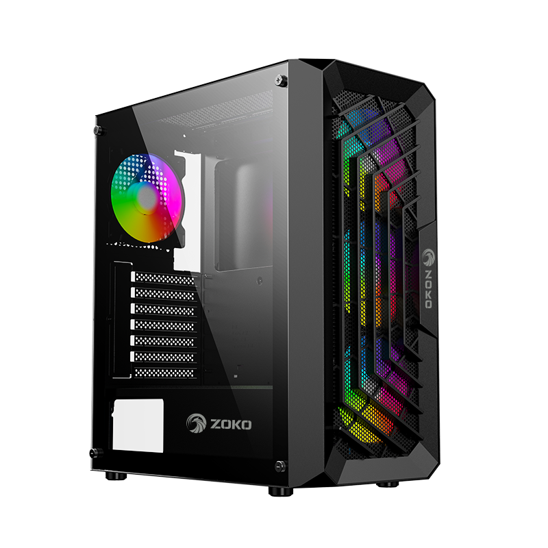 Zoko Chiko 4x12 CM ARGB Fan Mesh Panel Temper Camlı Gaming Kasa