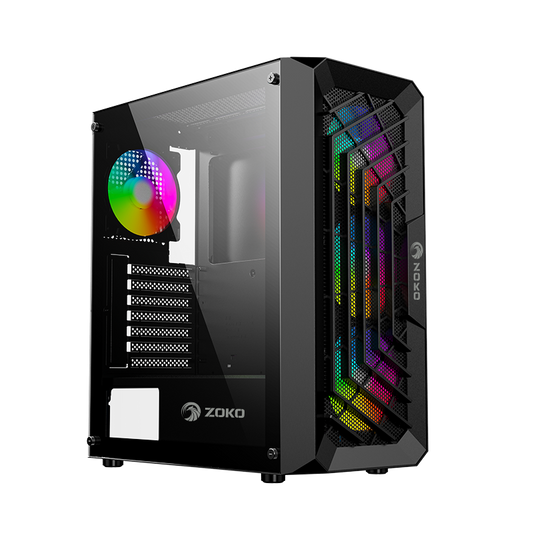 Zoko Chiko 4x12 CM ARGB Fan Mesh Panel Temper Camlı Gaming Kasa