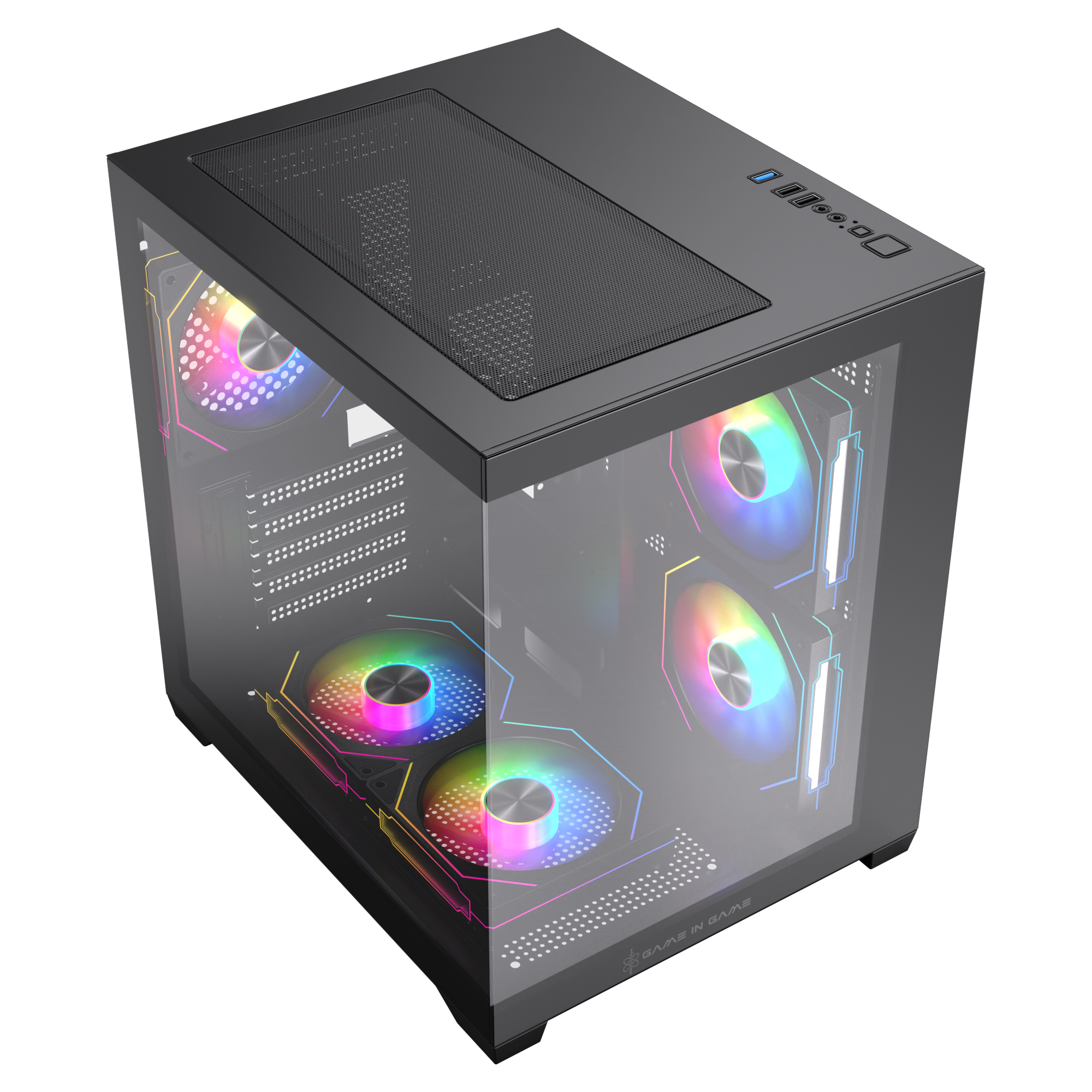 Game İn Game Cool Siyah 5x12cm Argb Fanlı M.atx Akvaryum Kasa