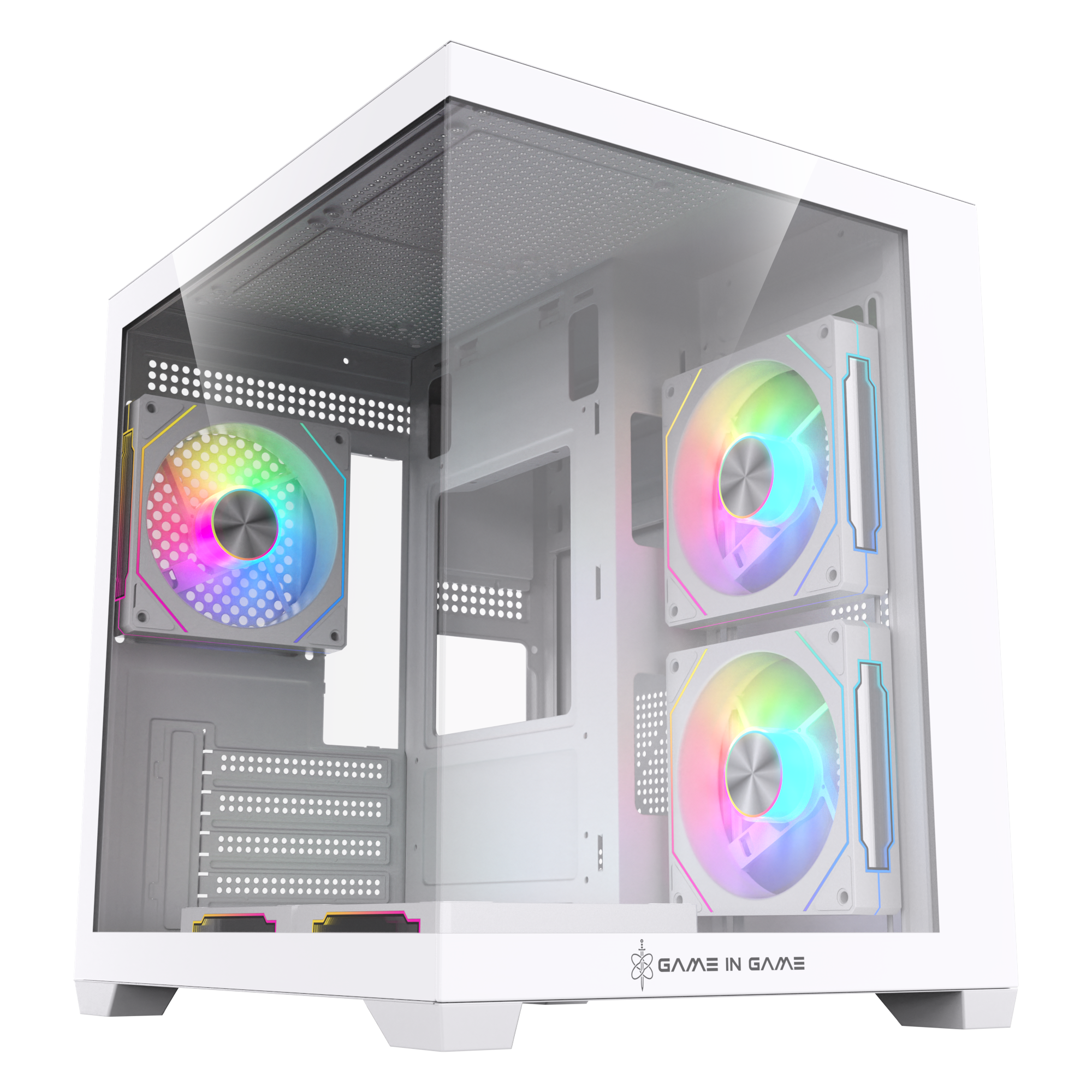 Game İn Game Cool Beyaz 5x12cm Argb Fanlı M.atx Akvaryum Kasa