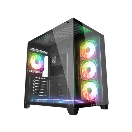 RAMPAGE ARCTURUS SİYAH 7x120mm RGB FANLI 7 MidT ATX GAMING KASA