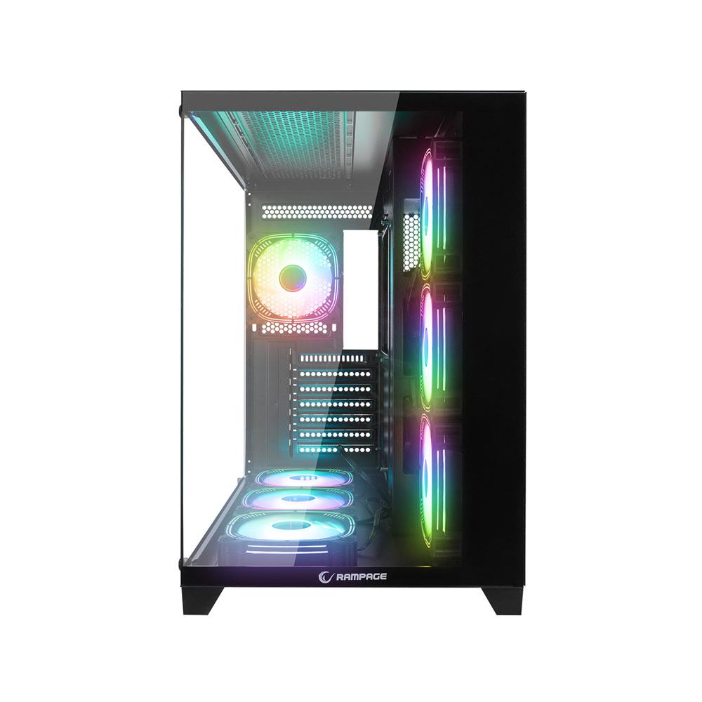 RAMPAGE ARCTURUS SİYAH 7x120mm RGB FANLI 7 MidT ATX GAMING KASA