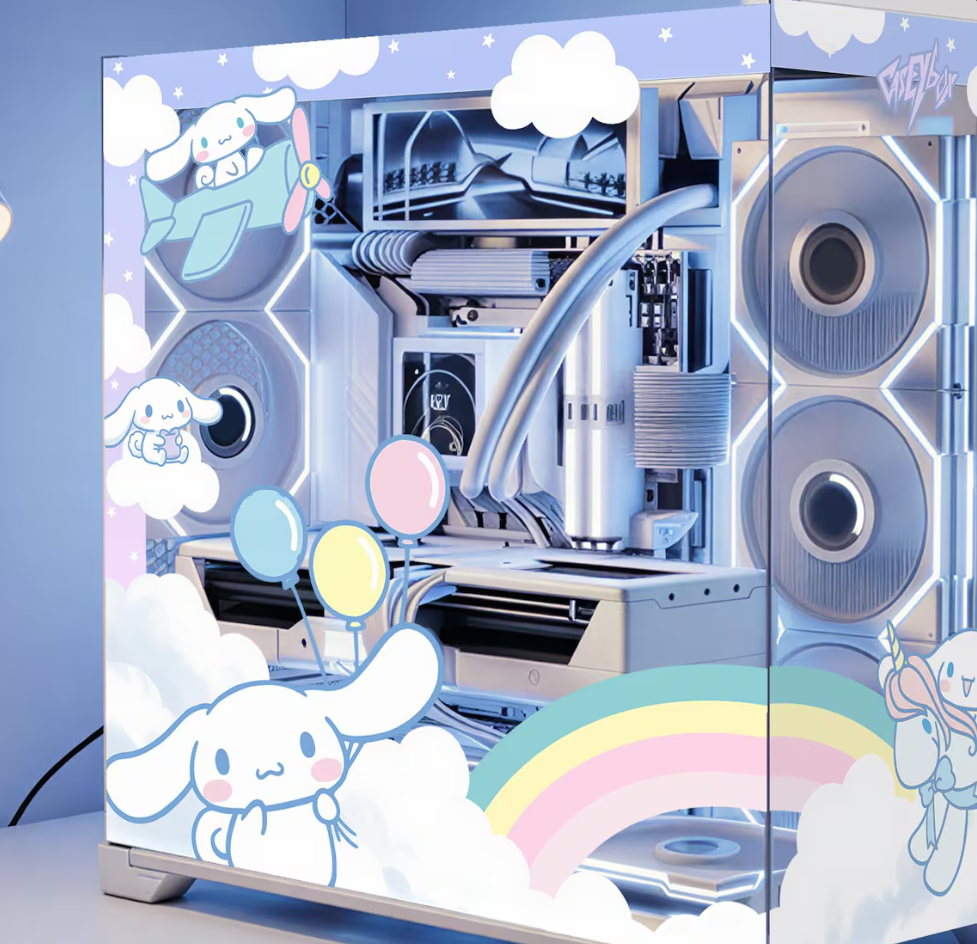 Cinnamoroll Tema PC Kasa Sticker | Gaming PC İçin Özel Kasa Kaplaması | Bilgisayar Kasası İçin