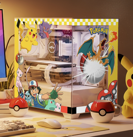 Pokemon Tema PC Kasa Sticker | Gaming PC İçin Özel Kasa Kaplaması | Bilgisayar Kasası İçin