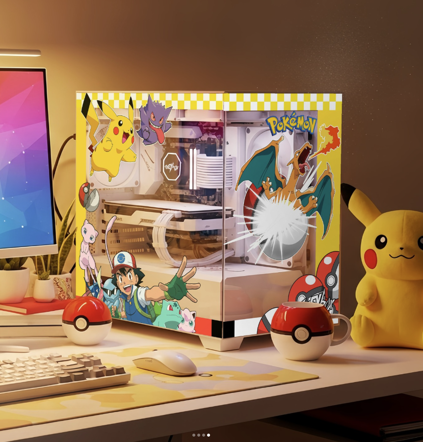 Pokemon Tema PC Kasa Sticker | Gaming PC İçin Özel Kasa Kaplaması | Bilgisayar Kasası İçin
