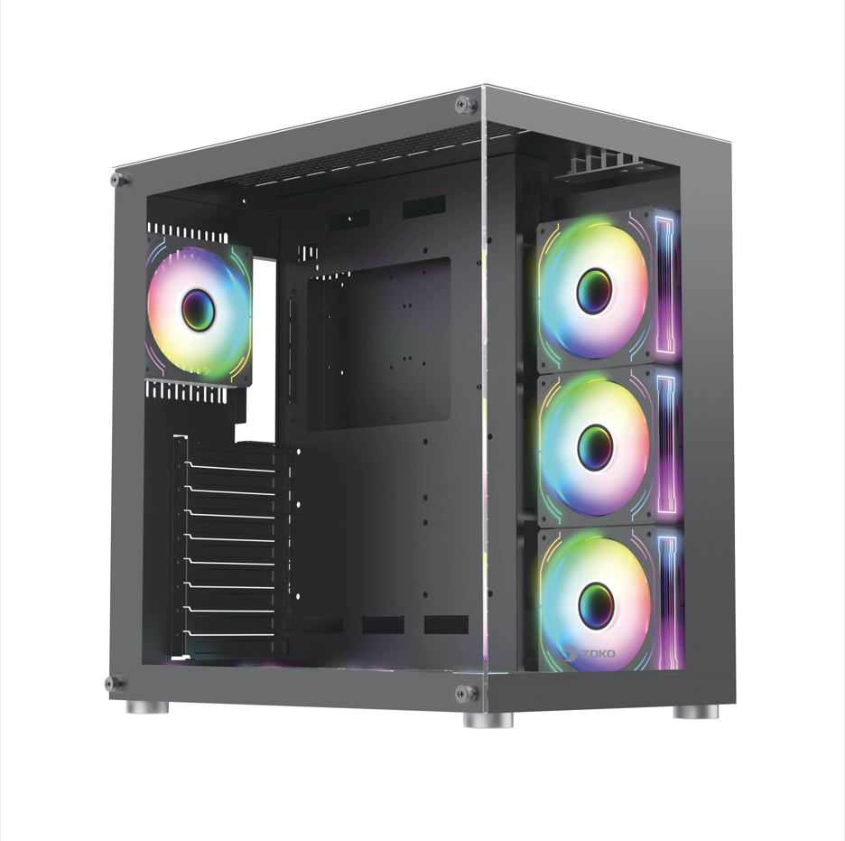 Zoko KING Siyah 7x12cm Kumandalı Argb Fanlı Gaming Kasa