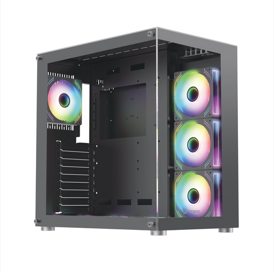 Zoko KING Siyah 7x12cm Kumandalı Argb Fanlı Gaming Kasa