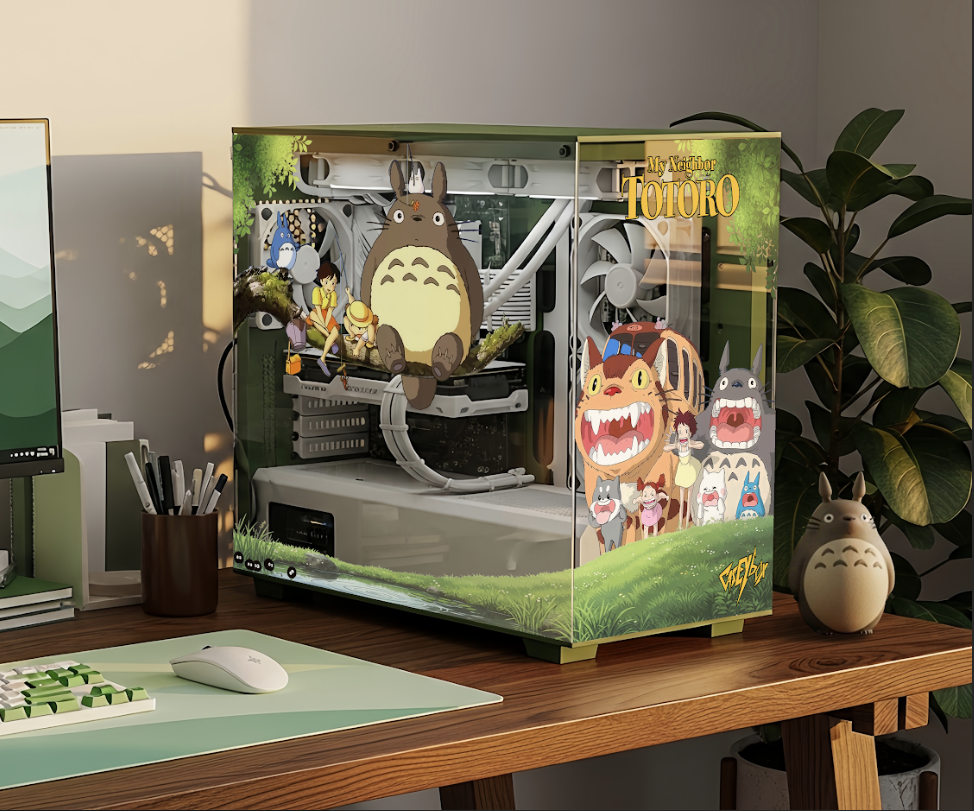 Totoro Tema PC Kasa Sticker | Gaming PC İçin Özel Kasa Kaplaması | Bilgisayar Kasası İçin