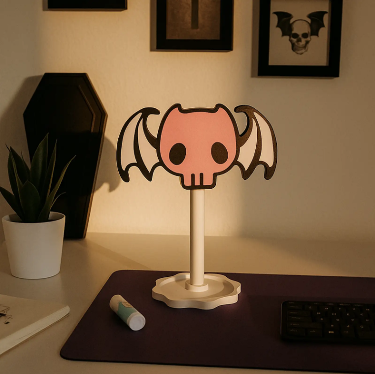 Kuromi Temalı Kulaklık Tutucu – Oyuncu Masası Aksesuarı | Gaming Setup Kulaklık Standı