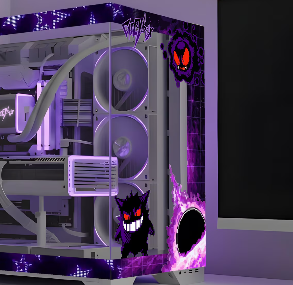 Pokemon Gengar Tema PC Kasa Sticker | Gaming PC İçin Özel Kasa Kaplaması | Bilgisayar Kasası İçin