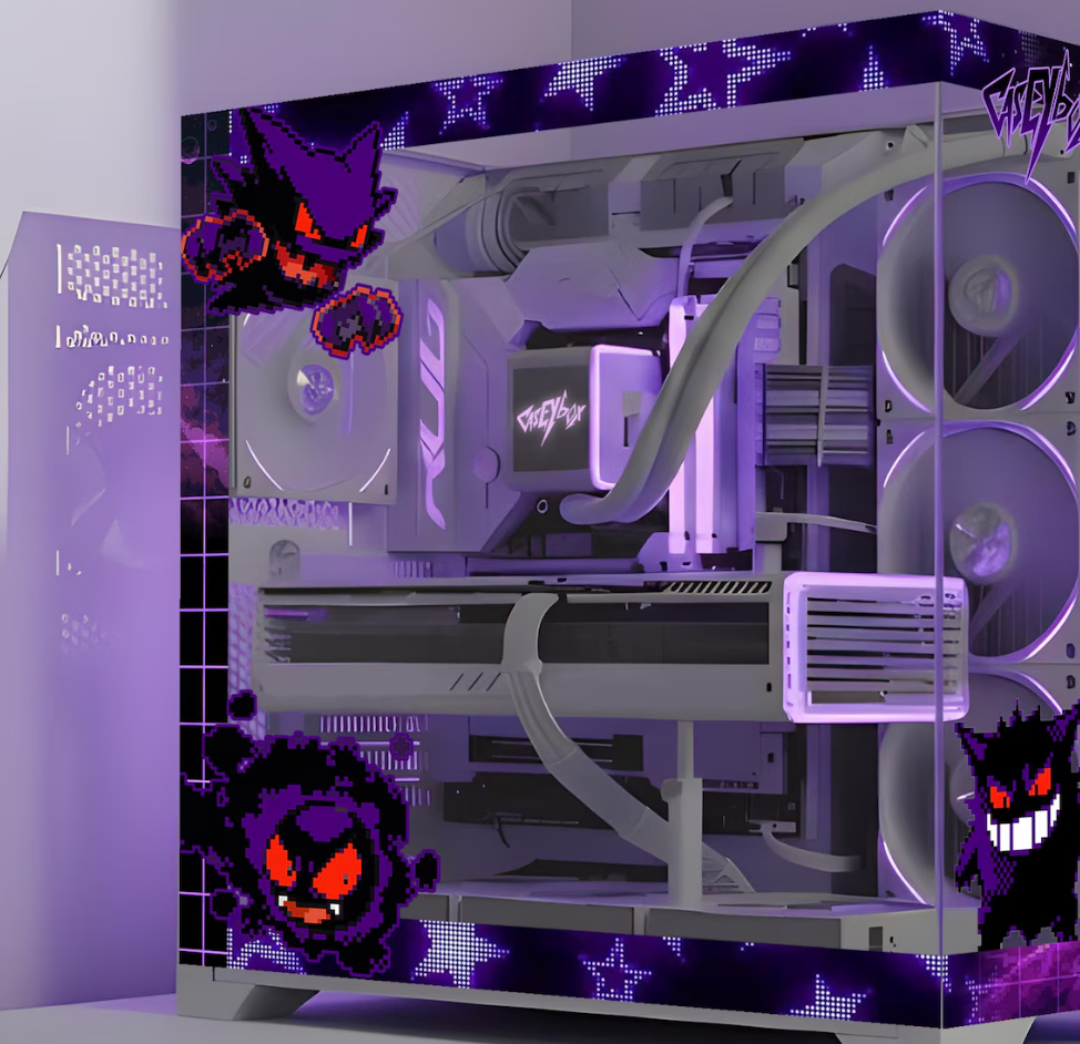 Pokemon Gengar Tema PC Kasa Sticker | Gaming PC İçin Özel Kasa Kaplaması | Bilgisayar Kasası İçin