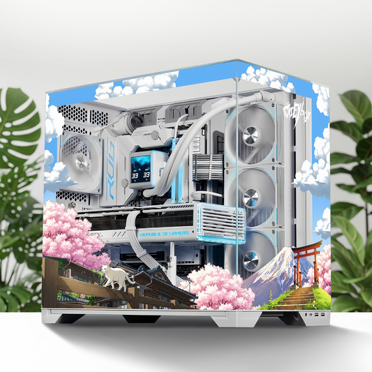 Cozy Japan Tema PC Kasa Sticker | Gaming PC İçin Özel Kasa Kaplaması | Bilgisayar Kasası İçin