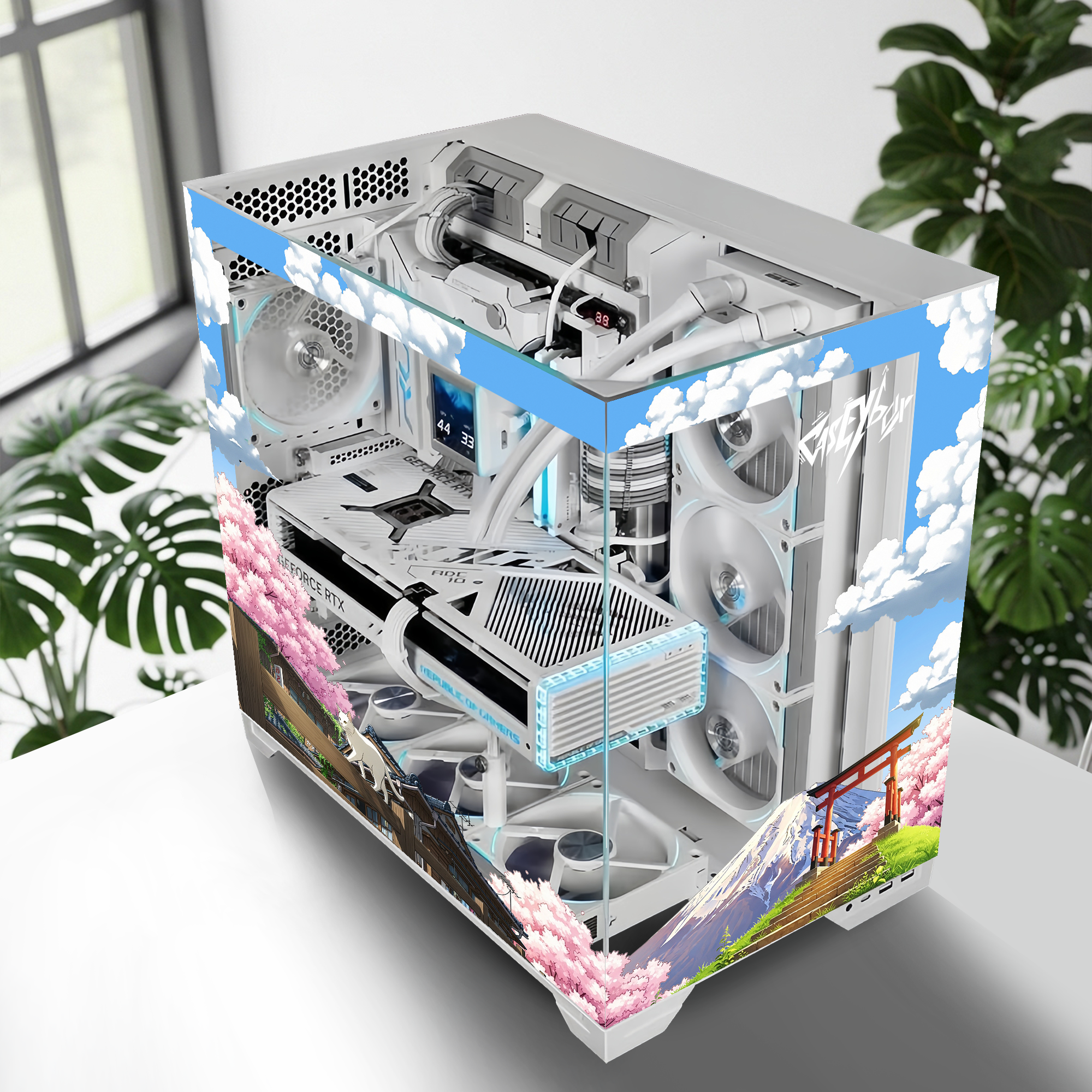 Cozy Japan Tema PC Kasa Sticker | Gaming PC İçin Özel Kasa Kaplaması | Bilgisayar Kasası İçin