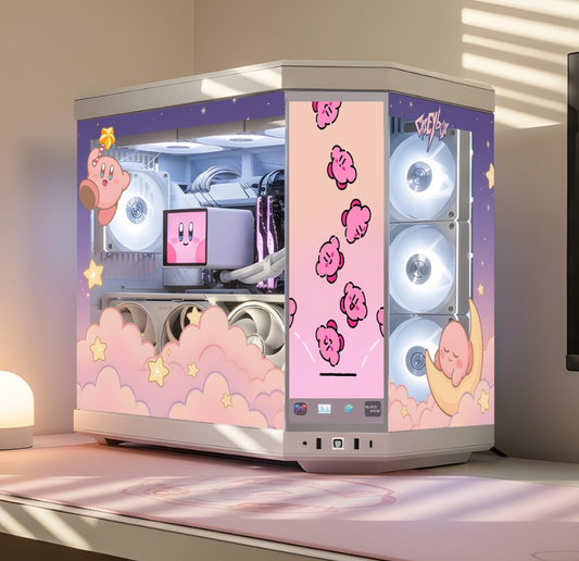 Kirby Waves Tema PC Kasa Sticker | Gaming PC İçin Özel Kasa Kaplaması | Bilgisayar Kasası İçin