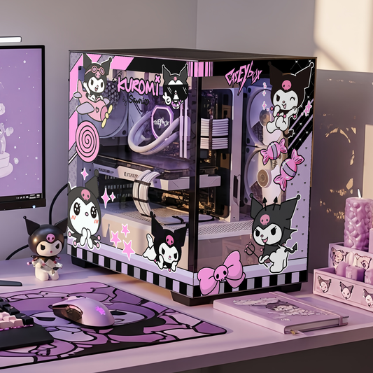 Kuromi Tema PC Kasa Sticker | Gaming PC İçin Özel Kasa Kaplaması | Bilgisayar Kasası İçin