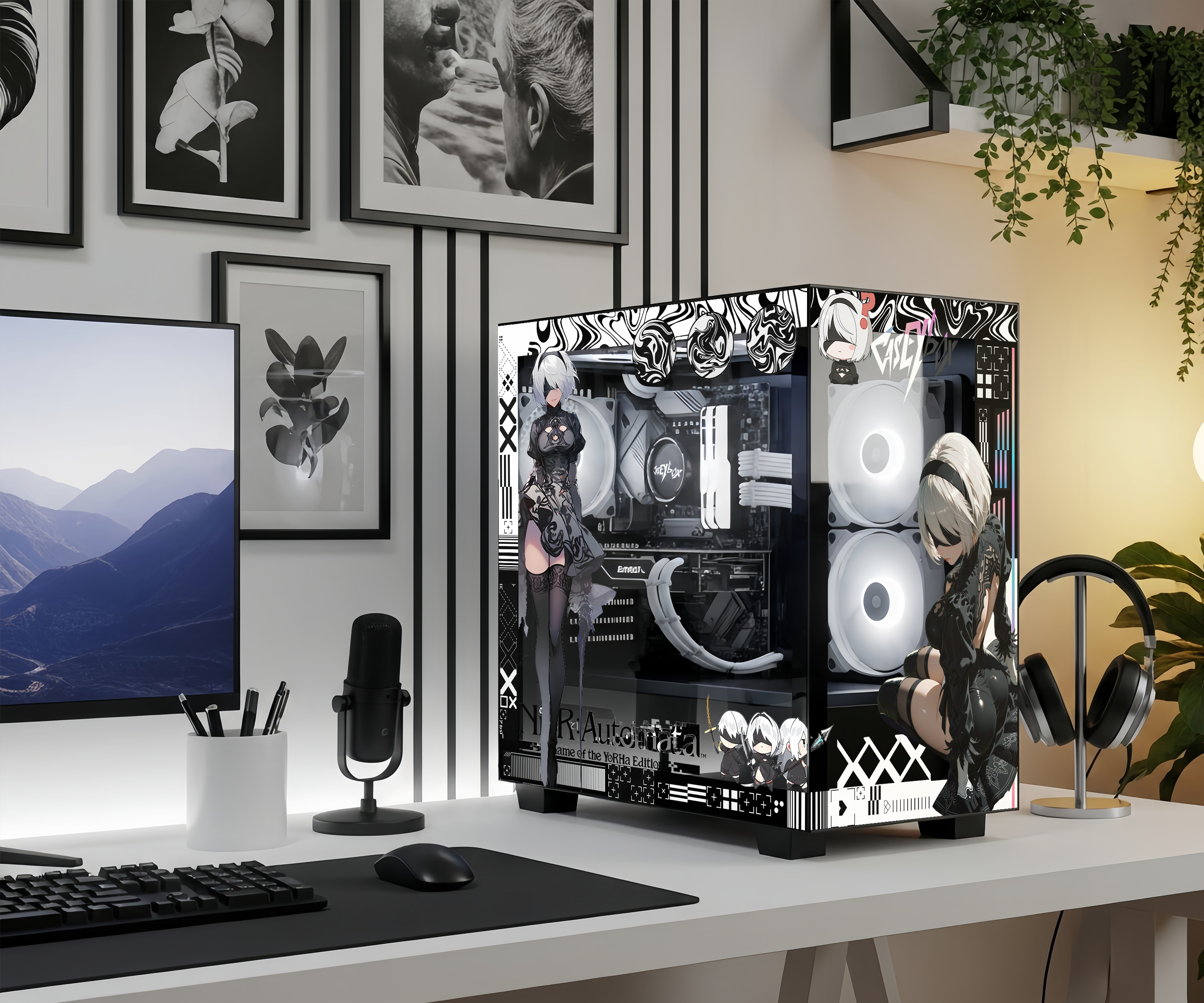 Nier: Automata PC Kasa Sticker | Gaming PC İçin Özel Kasa Kaplaması | Bilgisayar Kasası İçin