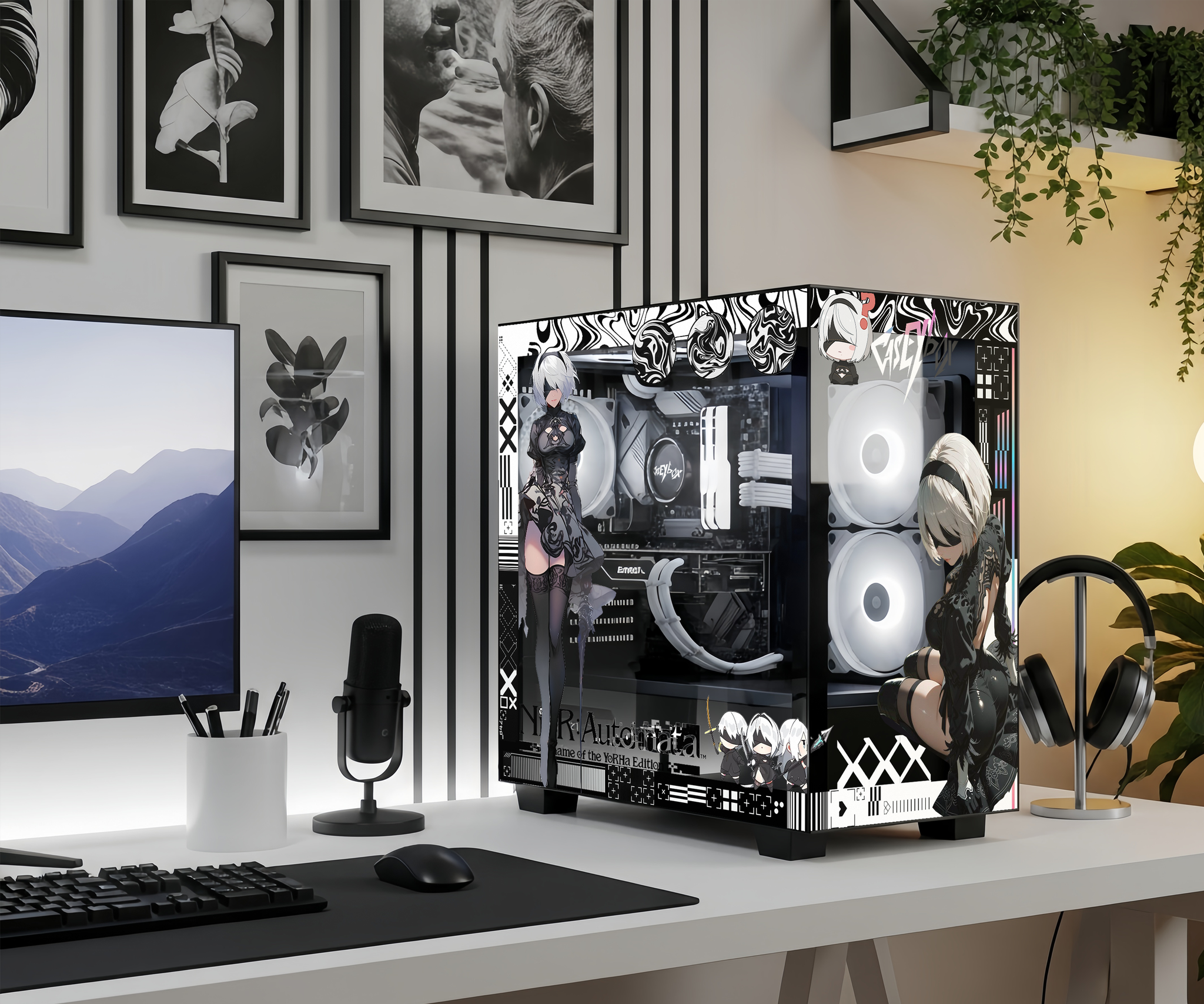 Nier: Automata PC Kasa Sticker | Gaming PC İçin Özel Kasa Kaplaması | Bilgisayar Kasası İçin