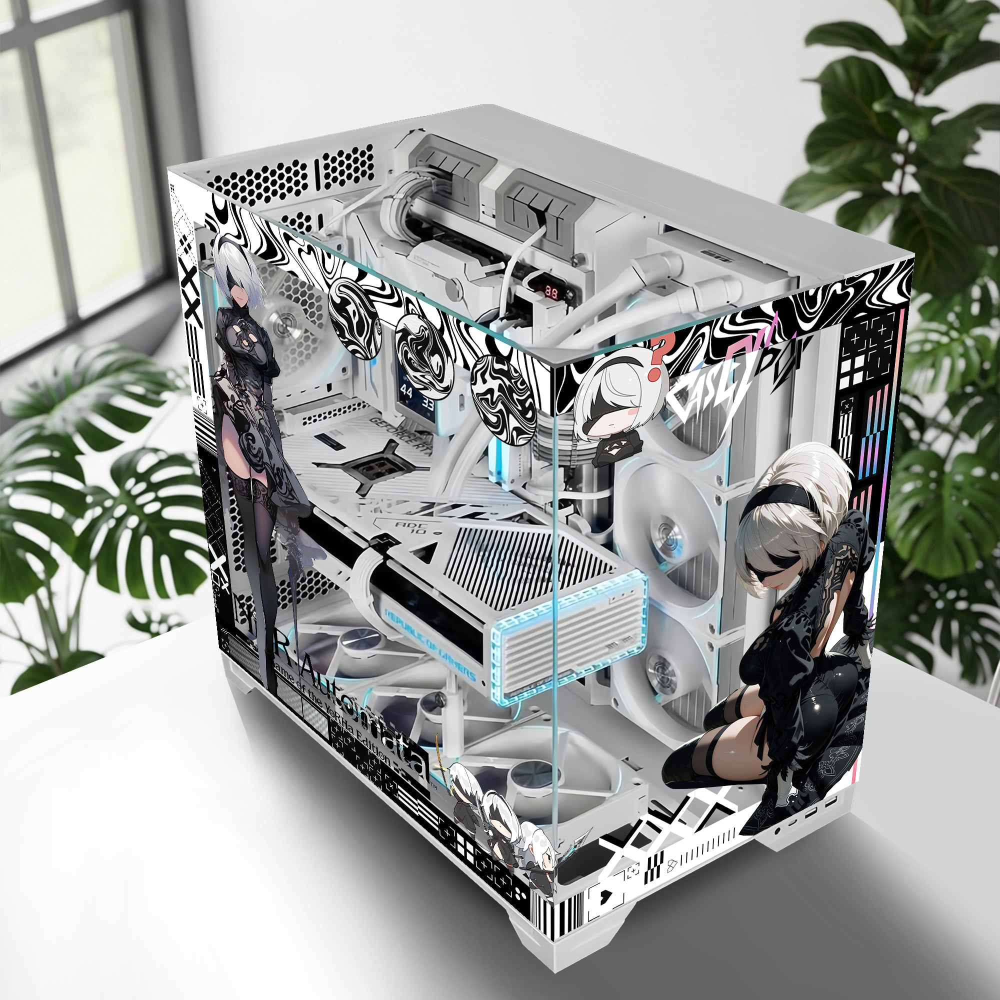 Nier: Automata PC Kasa Sticker | Gaming PC İçin Özel Kasa Kaplaması | Bilgisayar Kasası İçin