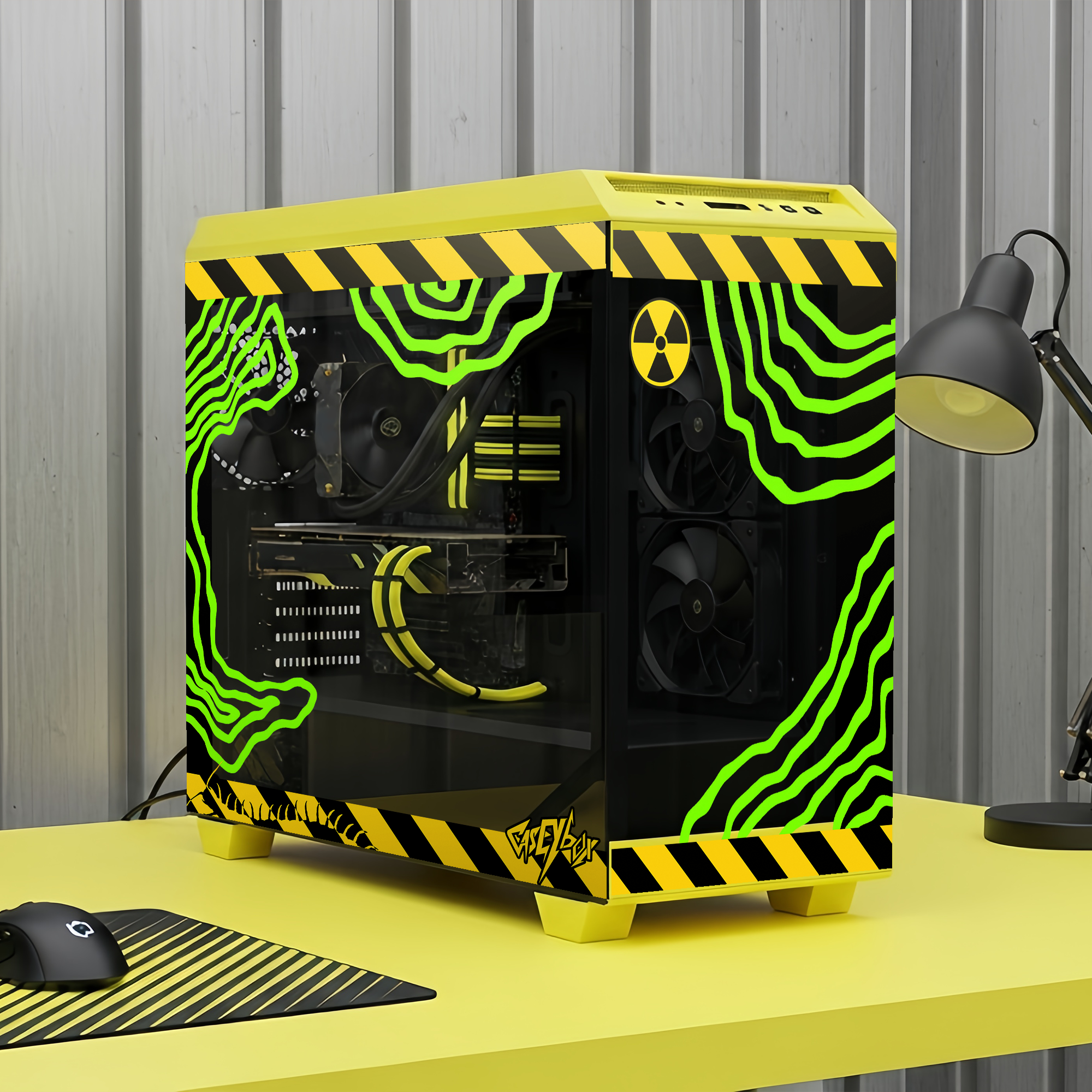 Radio Active Temalı PC Kasa Sticker | Gaming PC İçin Özel Kasa Kaplaması | Bilgisayar Kasası İçin