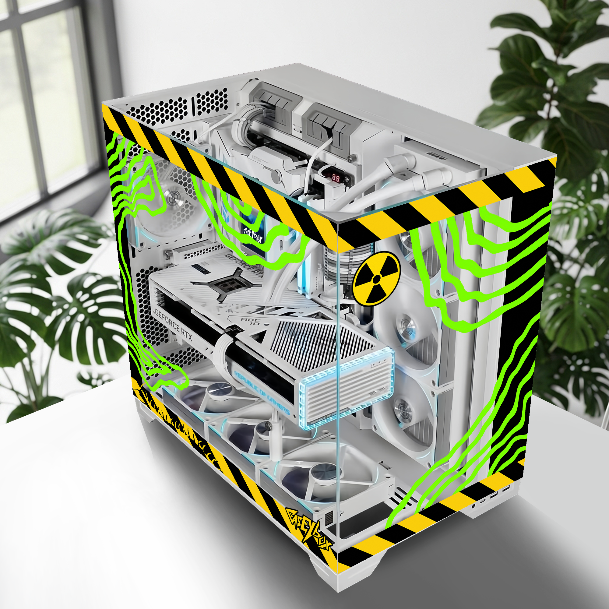 Radio Active Temalı PC Kasa Sticker | Gaming PC İçin Özel Kasa Kaplaması | Bilgisayar Kasası İçin