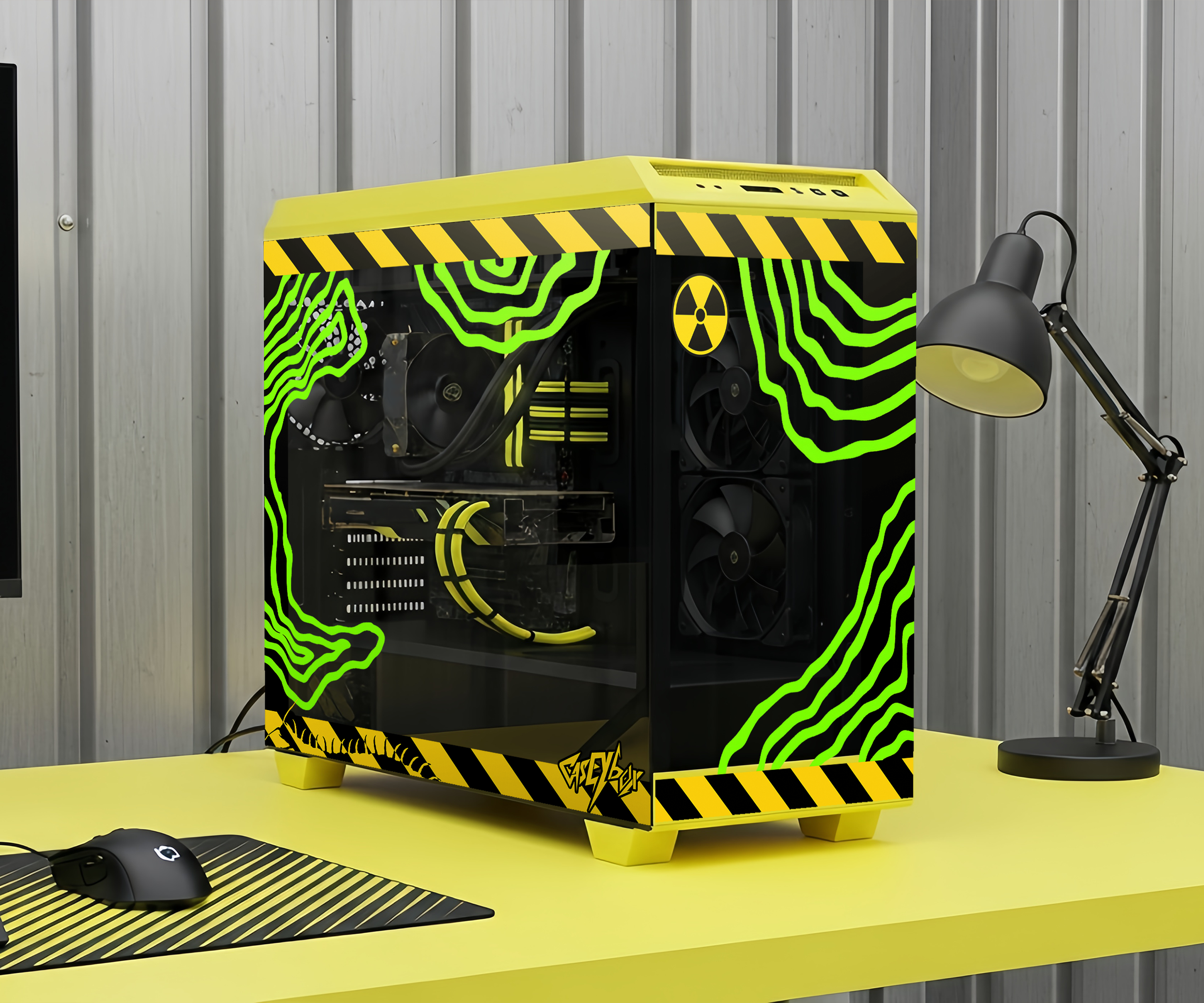 Radio Active Temalı PC Kasa Sticker | Gaming PC İçin Özel Kasa Kaplaması | Bilgisayar Kasası İçin