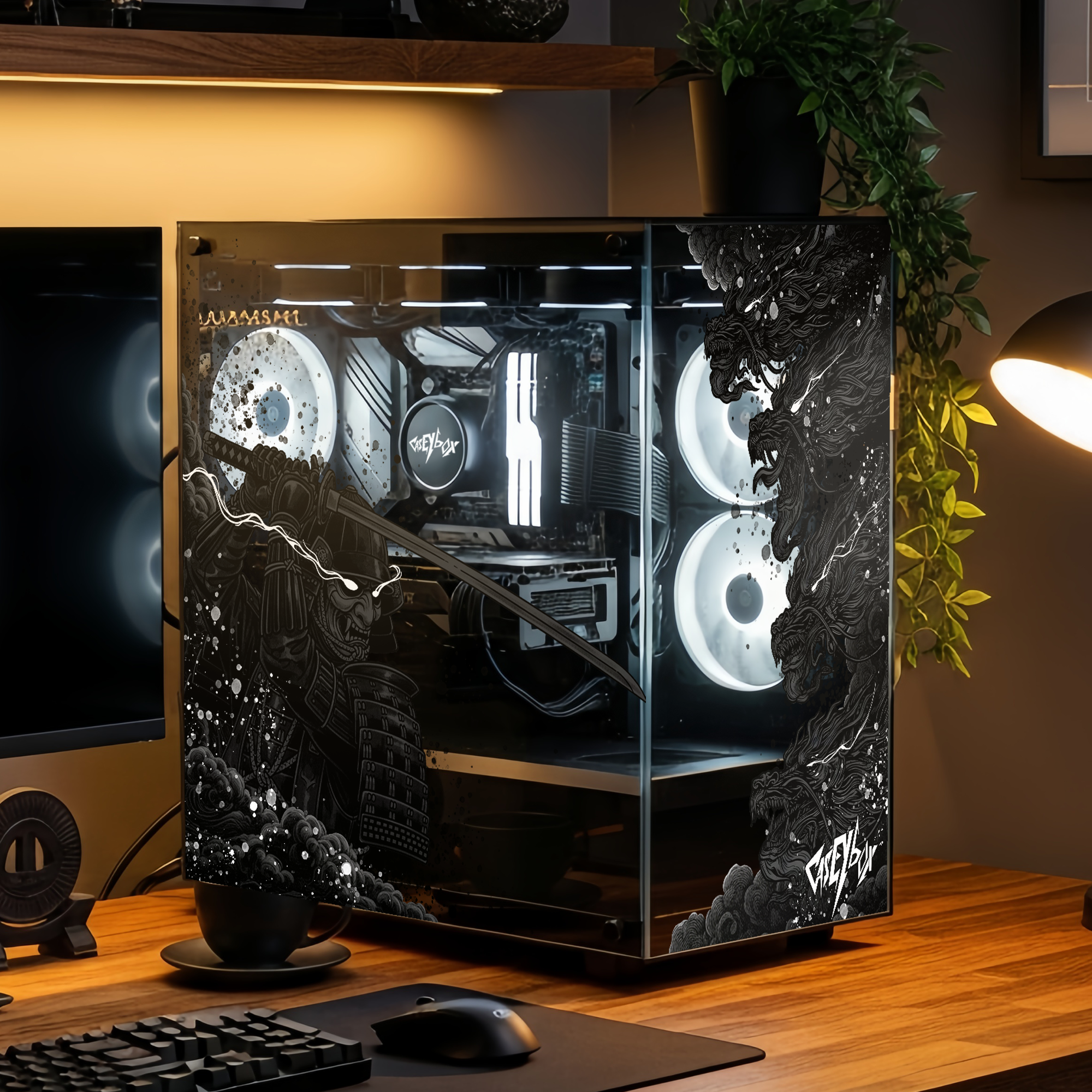 Dark Samurai Tema PC Kasa Sticker | Gaming PC İçin Özel Kasa Kaplaması | Bilgisayar Kasası İçin