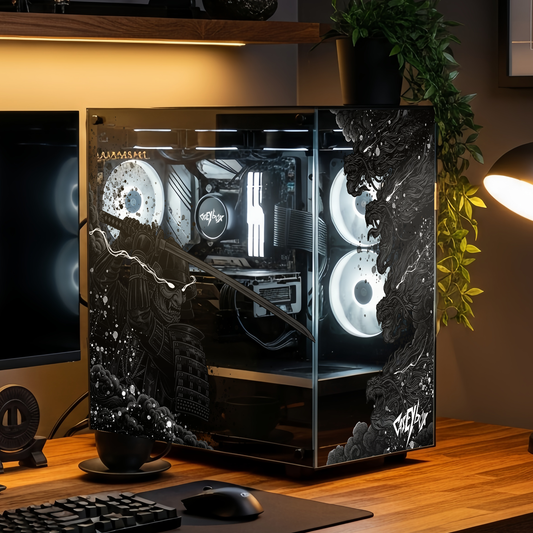 Dark Samurai Tema PC Kasa Sticker | Gaming PC İçin Özel Kasa Kaplaması | Bilgisayar Kasası İçin