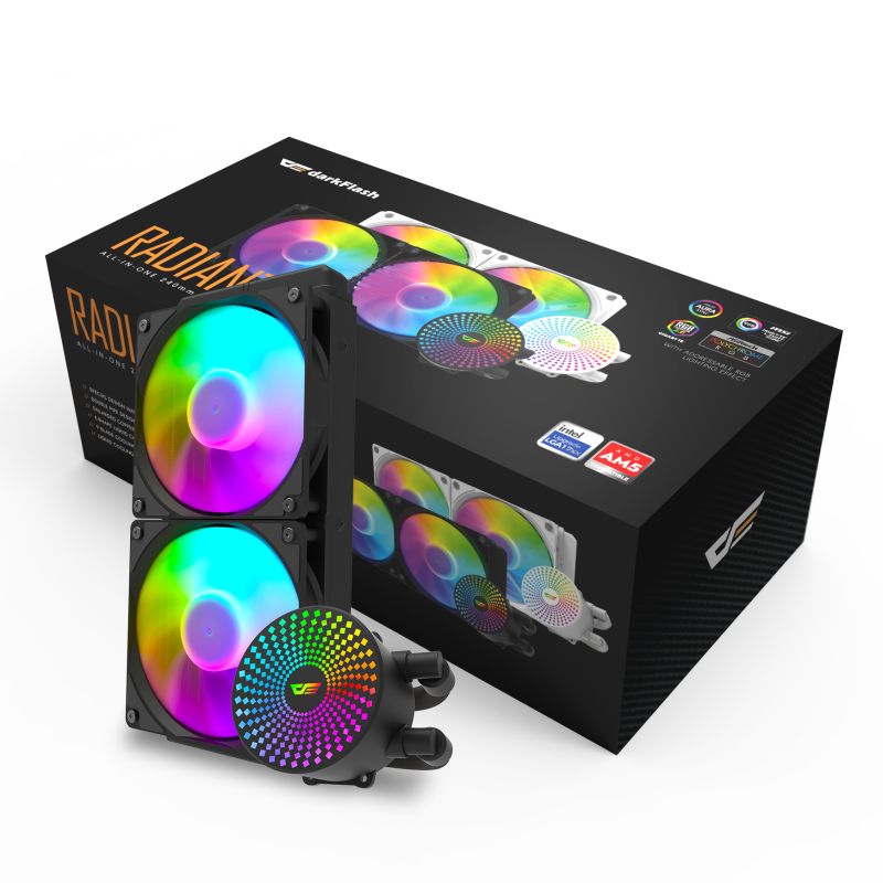 DF 240mm Siyah Sıvı İşlemci Cpu Soğutucu DC240 (AMD İntel Destekli)