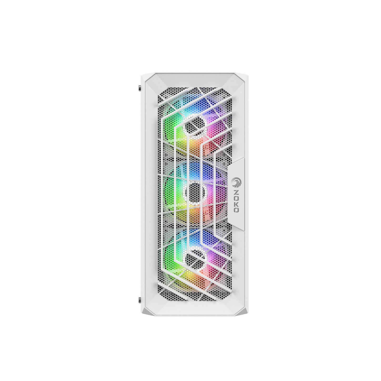 Zoko Chiko White 4x12 CM ARGB Fan Mesh Panel Temperli Cam Bilgisayar Kasası